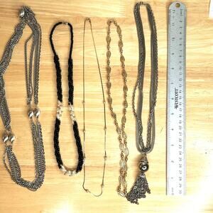 Vintage Necklaces Mixed Lot Silver Tone Gold Tone Various Eras Styles